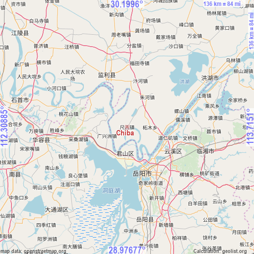 Chiba on map