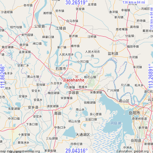 Jiaoshanhe on map