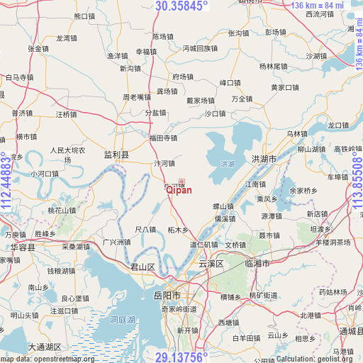 Qipan on map