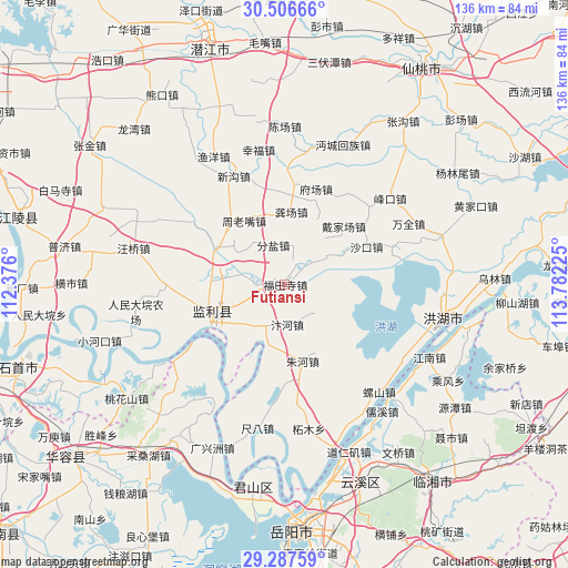 Futiansi on map