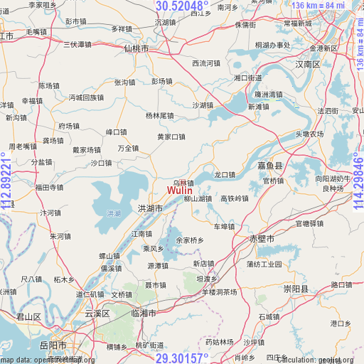 Wulin on map