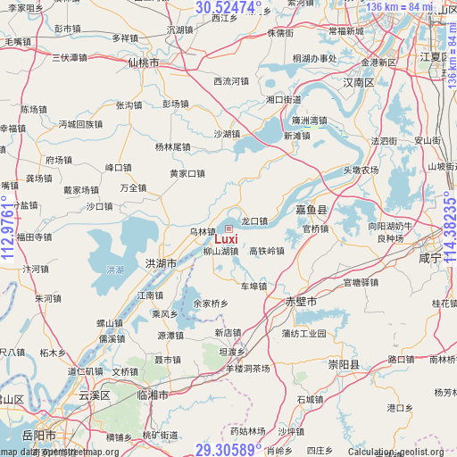 Luxi on map