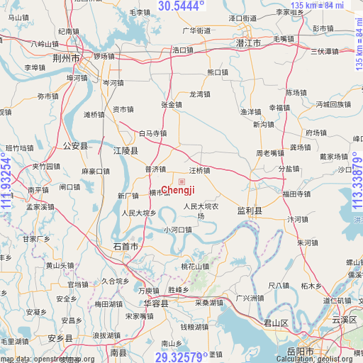 Chengji on map