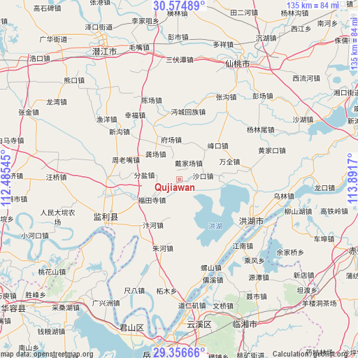 Qujiawan on map