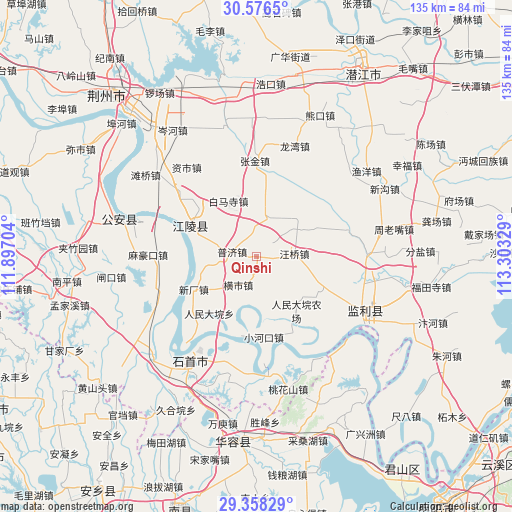 Qinshi on map