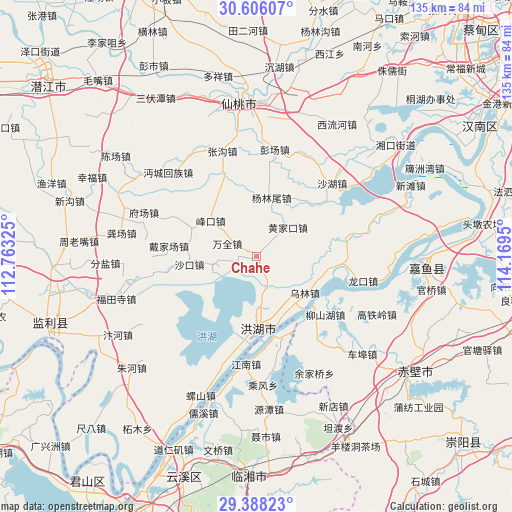 Chahe on map