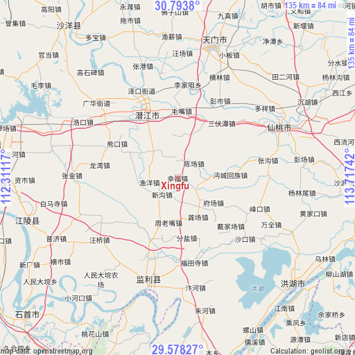 Xingfu on map