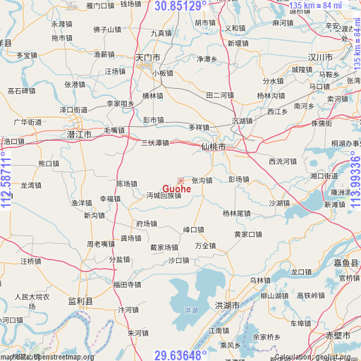 Guohe on map