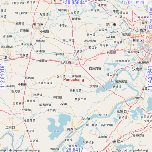 Pengchang on map