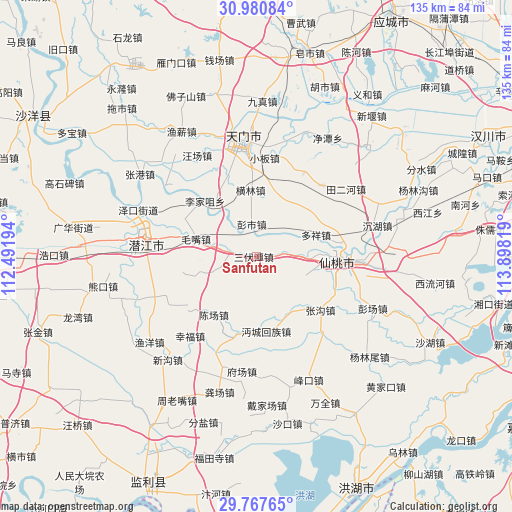 Sanfutan on map