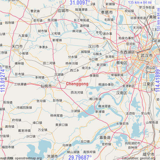 Chenggong on map