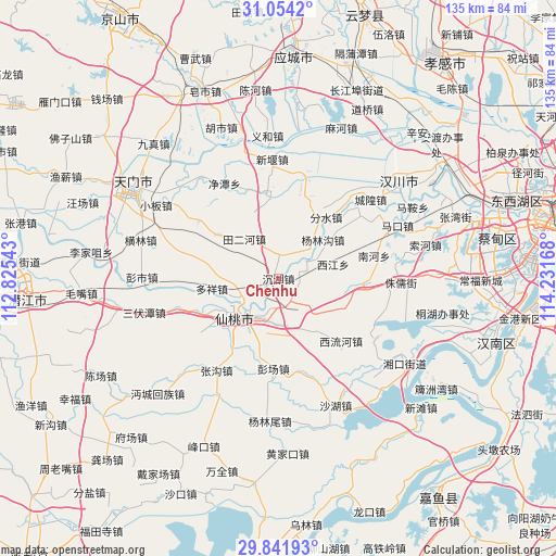 Chenhu on map