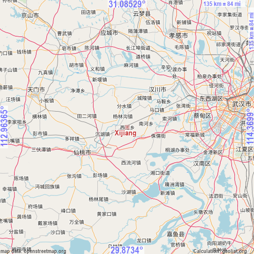 Xijiang on map