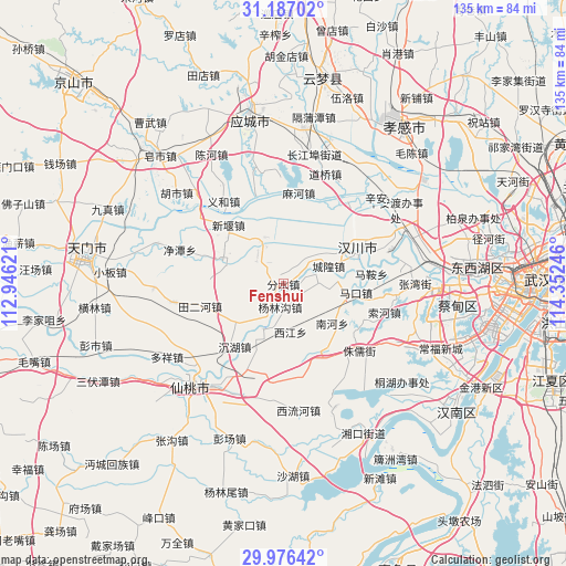 Fenshui on map