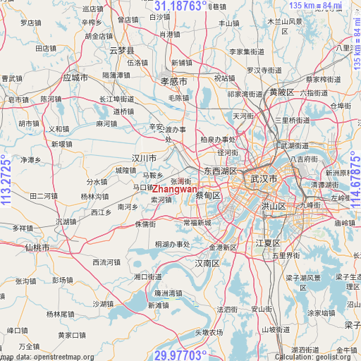 Zhangwan on map