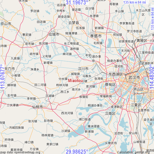 Miaotou on map