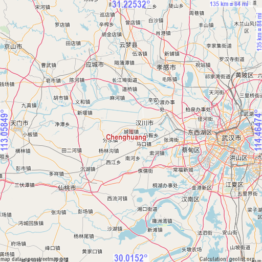 Chenghuang on map