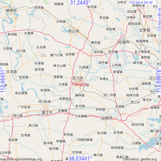 Yanglin on map