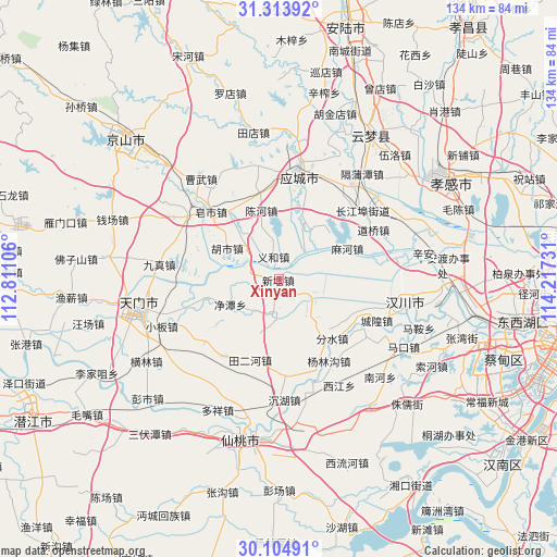 Xinyan on map