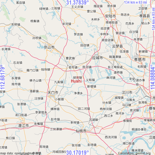 Hushi on map