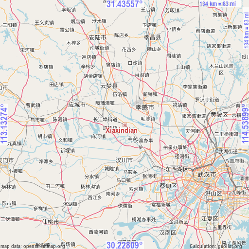 Xiaxindian on map