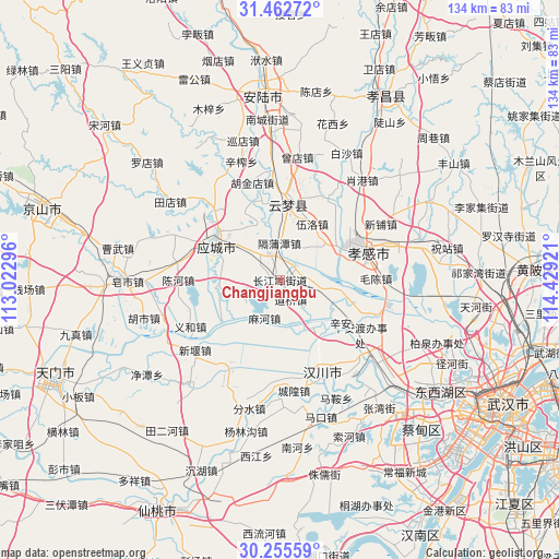 Changjiangbu on map