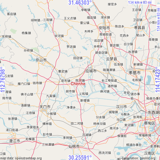 Chenhe on map