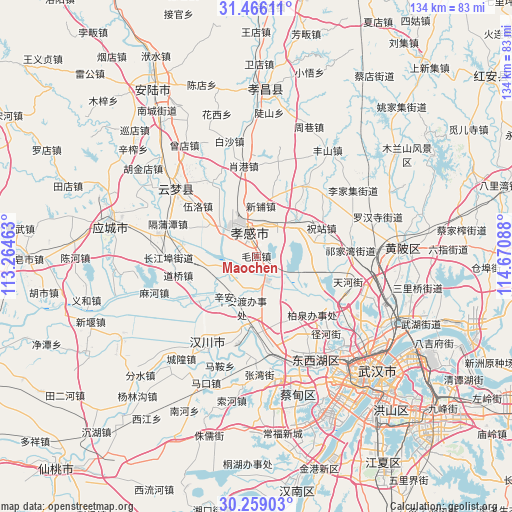 Maochen on map