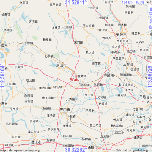 Wufu on map