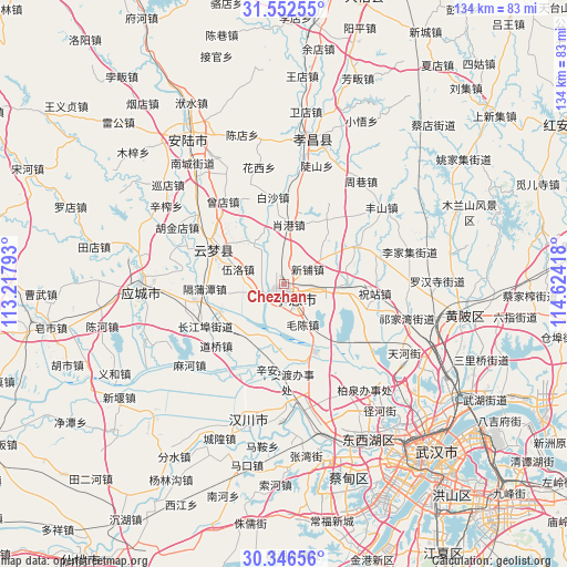 Chezhan on map