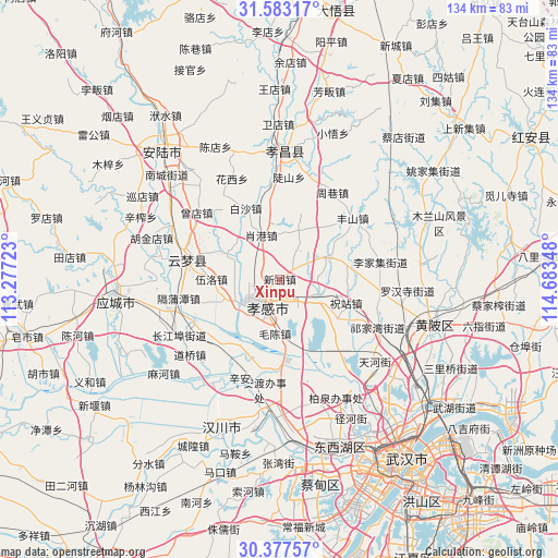 Xinpu on map