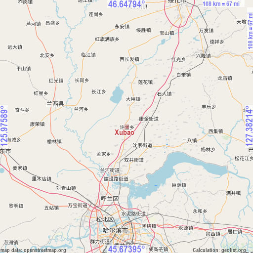 Xubao on map