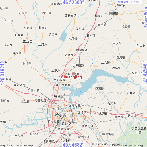 Shuangjing on map