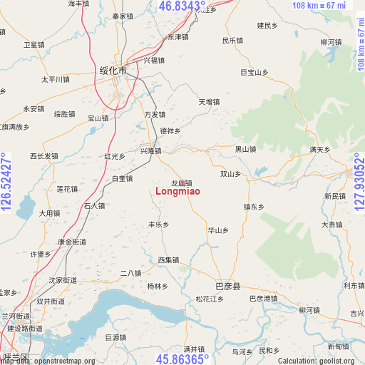 Longmiao on map