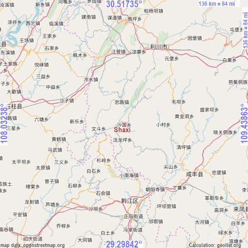 Shaxi on map