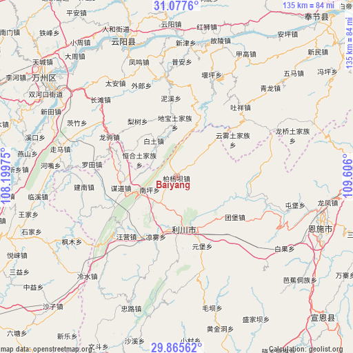 Baiyang on map