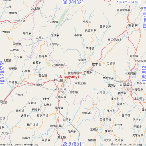 Chaoyangsi on map