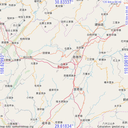 Baiguo on map