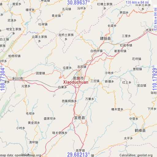 Xiaoduchuan on map