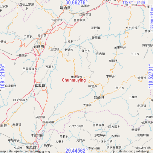 Chunmuying on map