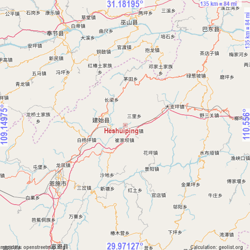 Heshuiping on map