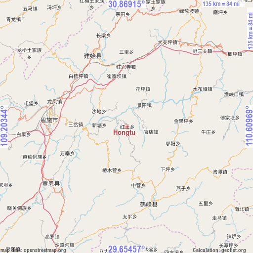 Hongtu on map