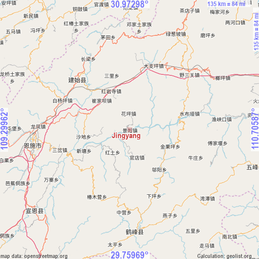 Jingyang on map