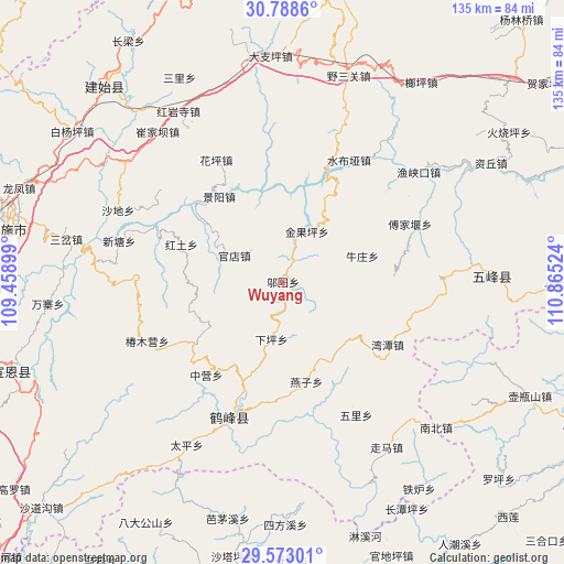 Wuyang on map