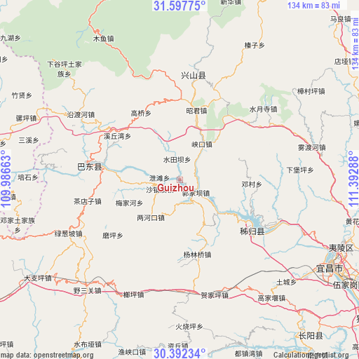 Guizhou on map