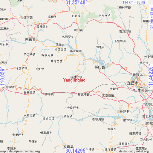 Yanglinqiao on map