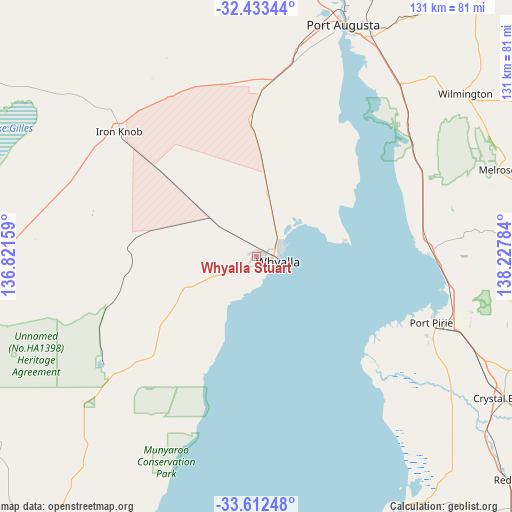 Whyalla Stuart on map