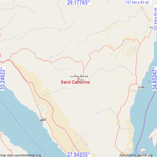 Saint Catherine on map