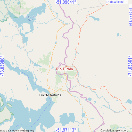 Río Turbio on map