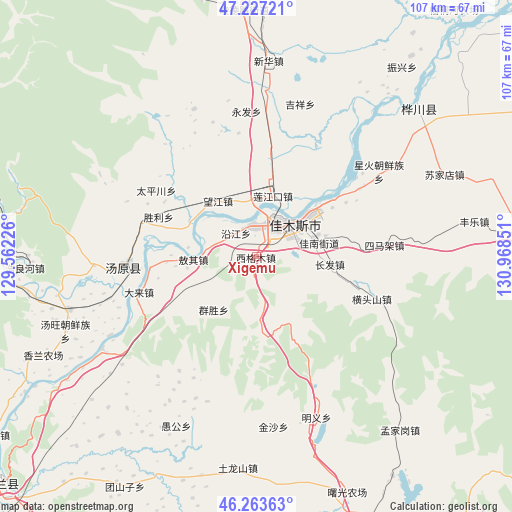 Xigemu on map